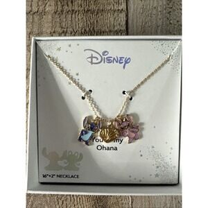 Disney Classics Seashell Womens 10K‎ Gold Over Brass Necklaces - Stitch & Angel